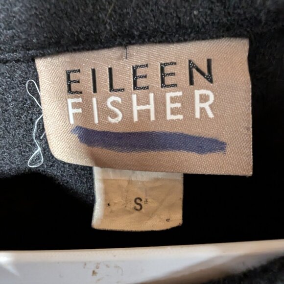 Eileen Fisher Black 100% Wool Round Neck Sweater Sz S - Picture 5 of 6